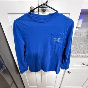 Vineyard Vines Kids Royal Blue Long Sleeve Pocket Tee